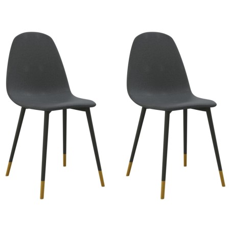 vidaXL Sillas de comedor 2 unidades tela gris oscuro