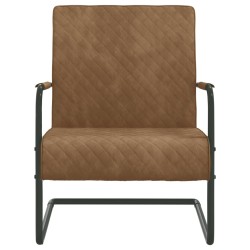 vidaXL Silla voladiza de terciopelo marrón
