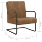 vidaXL Silla voladiza de terciopelo marrón vidaXL Silla voladiza de terciopelo marrón