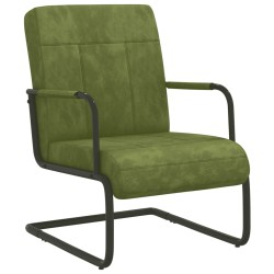 vidaXL Silla voladiza de terciopelo verde claro