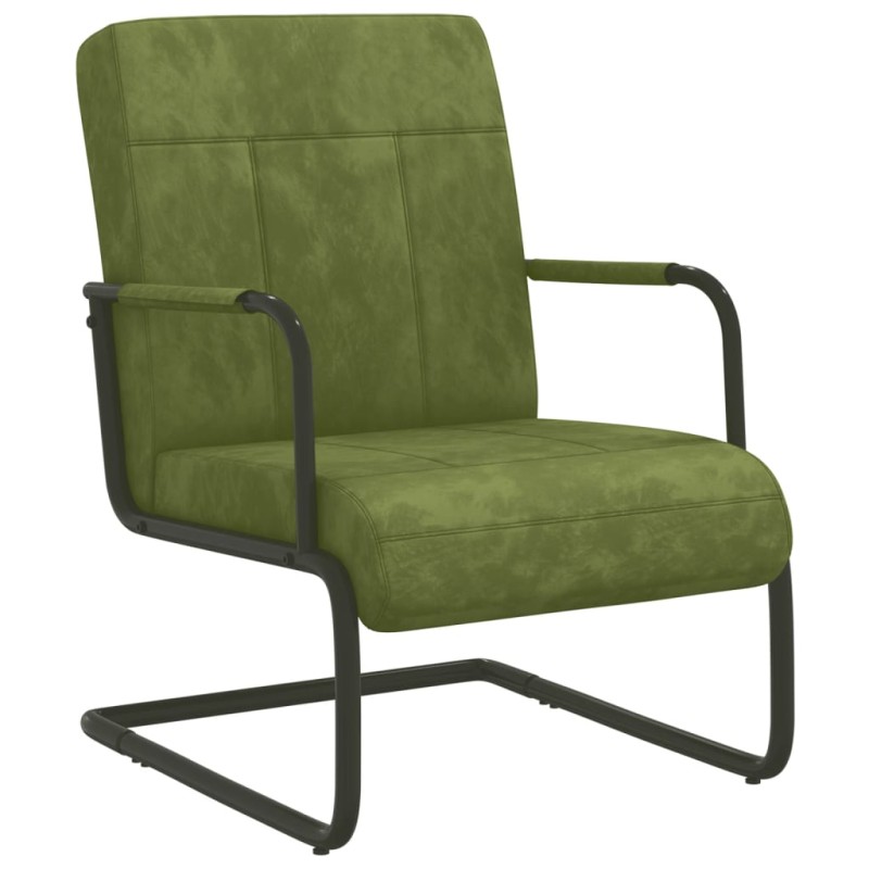 vidaXL Silla voladiza de terciopelo verde claro vidaXL Silla voladiza de terciopelo verde claro