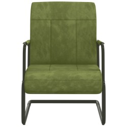 vidaXL Silla voladiza de terciopelo verde claro
