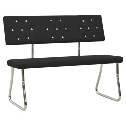 vidaXL Banco de cuero sintético 110 cm negro