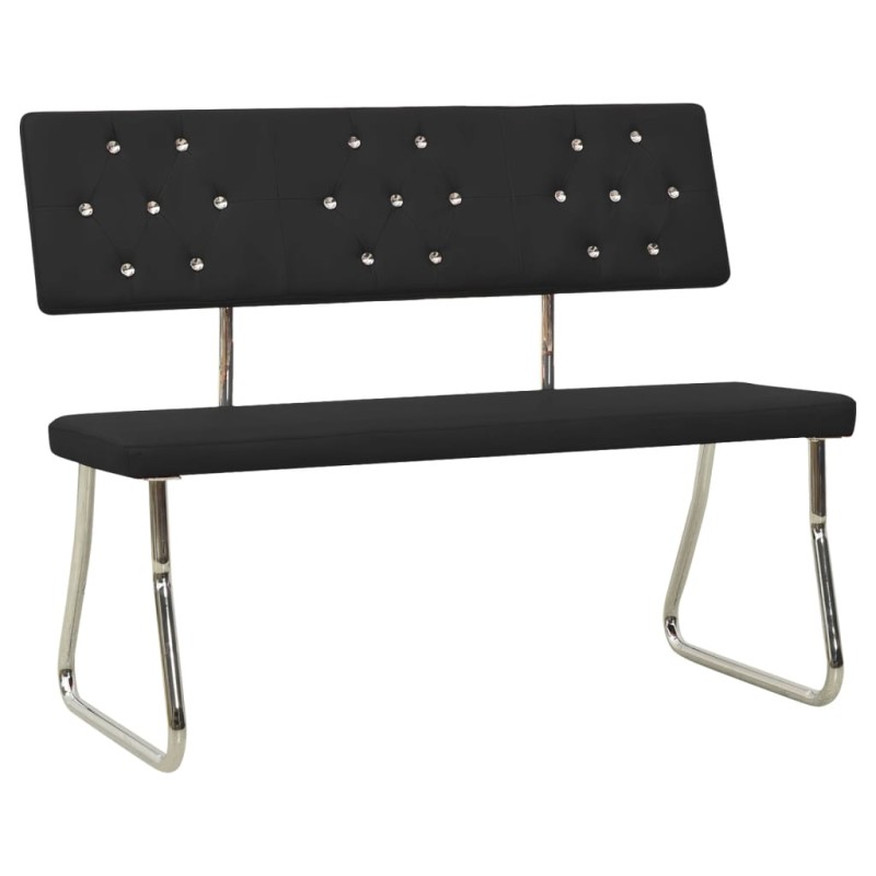 vidaXL Banco de cuero sintético 110 cm negro
