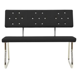 vidaXL Banco de cuero sintético 110 cm negro