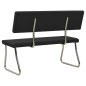 vidaXL Banco de cuero sintético 110 cm negro