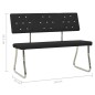 vidaXL Banco de cuero sintético 110 cm negro