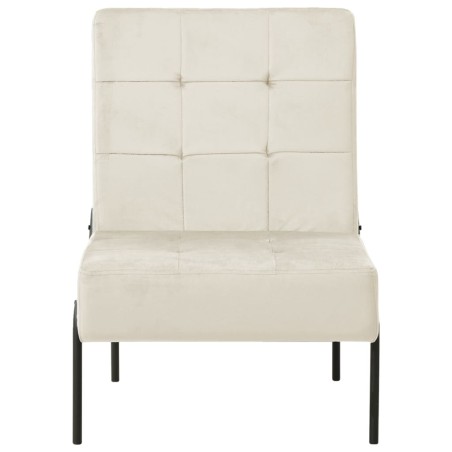 vidaXL Silla de relajación de terciopelo crema blanca 65x79x87 cm