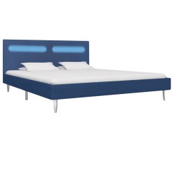 vidaXL Estructura de cama con LED tela azul 160x200 cm