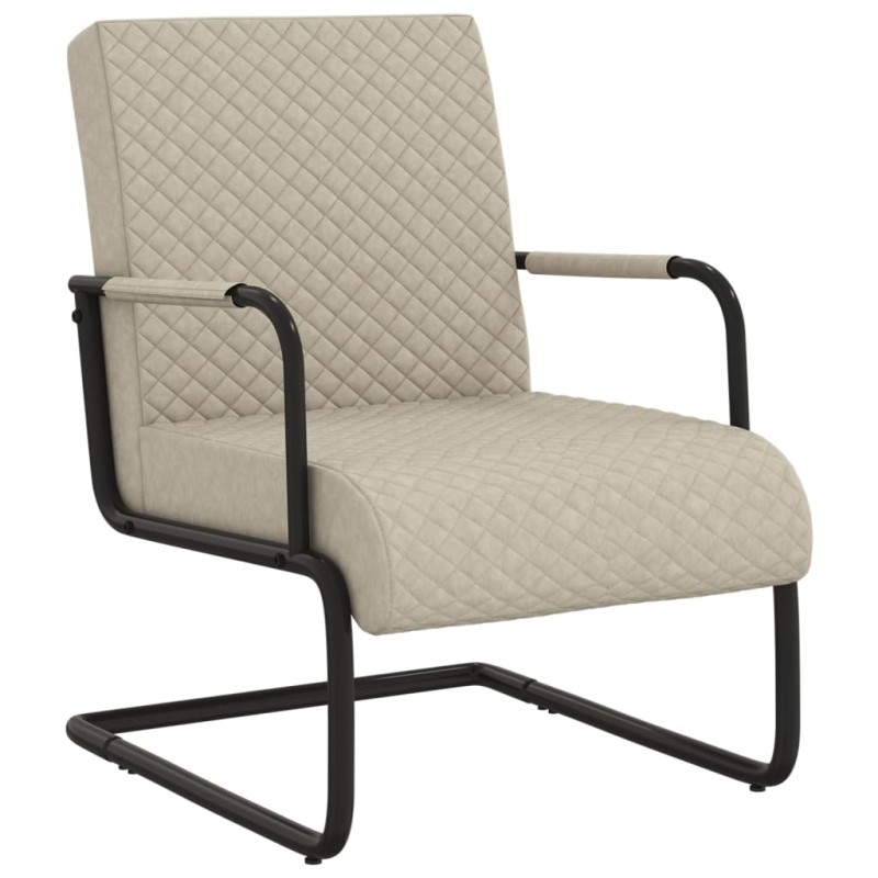 vidaXL Silla voladiza cuero sintético gris claro vidaXL Silla voladiza cuero sintético gris claro
