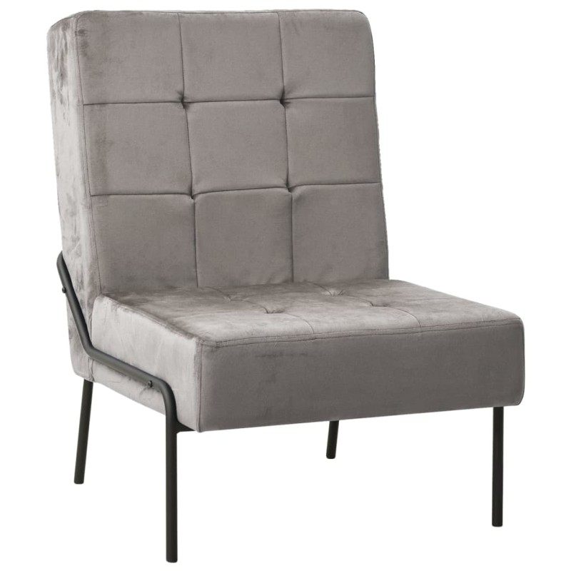 vidaXL Silla de relajación de terciopelo gris claro 65x79x87 cm vidaXL Silla de relajación de terciopelo gris claro 65x79x87 cm