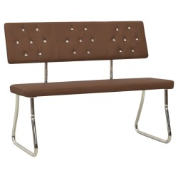 vidaXL Banco de cuero sintético marrón 110 cm