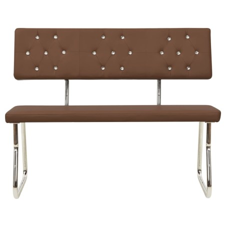 vidaXL Banco de cuero sintético marrón 110 cm