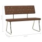 vidaXL Banco de cuero sintético marrón 110 cm vidaXL Banco de cuero sintético marrón 110 cm