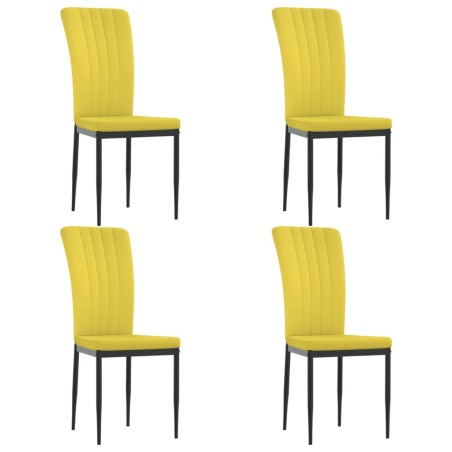 vidaXL Sillas de comedor 4 uds terciopelo amarillo mostaza