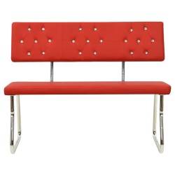 vidaXL Banco de cuero sintético rojo 110 cm