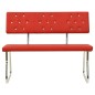 vidaXL Banco de cuero sintético rojo 110 cm vidaXL Banco de cuero sintético rojo 110 cm