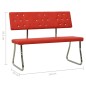 vidaXL Banco de cuero sintético rojo 110 cm vidaXL Banco de cuero sintético rojo 110 cm