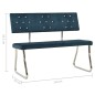 vidaXL Banco de terciopelo azul 110 cm