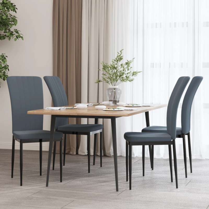 vidaXL Sillas de comedor 4 unidades terciopelo gris oscuro vidaXL Sillas de comedor 4 unidades terciopelo gris oscuro