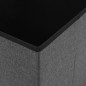 vidaXL Taburete plegable con almacenaje lino sintético gris oscuro vidaXL Taburete plegable con almacenaje lino sintético gris oscuro