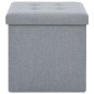vidaXL Taburetes almacenaje plegables 2 uds lino sintético gris claro vidaXL Taburetes almacenaje plegables 2 uds lino sintético gris claro