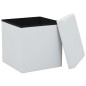 vidaXL Taburete con almacenaje plegable cuero sintético blanco vidaXL Taburete con almacenaje plegable cuero sintético blanco