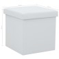 vidaXL Taburete con almacenaje plegable cuero sintético blanco vidaXL Taburete con almacenaje plegable cuero sintético blanco