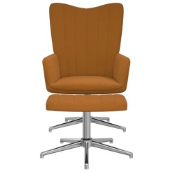 vidaXL Silla de relajación con reposapiés terciopelo marrón