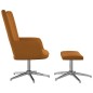 vidaXL Silla de relajación con reposapiés terciopelo marrón vidaXL Silla de relajación con reposapiés terciopelo marrón