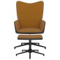 vidaXL Silla de relajación con reposapiés terciopelo y PVC marrón vidaXL Silla de relajación con reposapiés terciopelo y PVC marrón