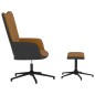 vidaXL Silla de relajación con reposapiés terciopelo y PVC marrón vidaXL Silla de relajación con reposapiés terciopelo y PVC marrón