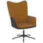 vidaXL Silla de relajación con reposapiés terciopelo y PVC marrón vidaXL Silla de relajación con reposapiés terciopelo y PVC marrón