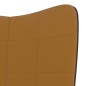 vidaXL Silla de relajación con reposapiés terciopelo y PVC marrón vidaXL Silla de relajación con reposapiés terciopelo y PVC marrón