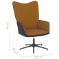 vidaXL Silla de relajación con reposapiés terciopelo y PVC marrón vidaXL Silla de relajación con reposapiés terciopelo y PVC marrón