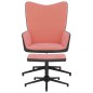 vidaXL Silla de relajación con reposapiés terciopelo y PVC rosa vidaXL Silla de relajación con reposapiés terciopelo y PVC rosa