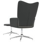 vidaXL Silla de relajación con taburete terciopelo y PVC gris oscuro vidaXL Silla de relajación con taburete terciopelo y PVC gris oscuro