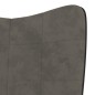 vidaXL Silla de relajación con taburete terciopelo y PVC gris oscuro vidaXL Silla de relajación con taburete terciopelo y PVC gris oscuro