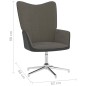 vidaXL Silla de relajación con taburete terciopelo y PVC gris oscuro vidaXL Silla de relajación con taburete terciopelo y PVC gris oscuro