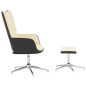 vidaXL Silla de relajación con reposapiés terciopelo y PVC crema vidaXL Silla de relajación con reposapiés terciopelo y PVC crema
