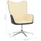 vidaXL Silla de relajación con reposapiés terciopelo y PVC crema vidaXL Silla de relajación con reposapiés terciopelo y PVC crema