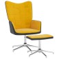 vidaXL Silla de relajación reposapiés terciopelo PVC amarillo mostaza vidaXL Silla de relajación reposapiés terciopelo PVC amarillo mostaza
