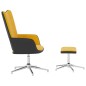 vidaXL Silla de relajación reposapiés terciopelo PVC amarillo mostaza vidaXL Silla de relajación reposapiés terciopelo PVC amarillo mostaza
