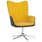 vidaXL Silla de relajación reposapiés terciopelo PVC amarillo mostaza vidaXL Silla de relajación reposapiés terciopelo PVC amarillo mostaza