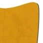 vidaXL Silla de relajación reposapiés terciopelo PVC amarillo mostaza vidaXL Silla de relajación reposapiés terciopelo PVC amarillo mostaza