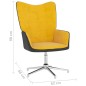 vidaXL Silla de relajación reposapiés terciopelo PVC amarillo mostaza vidaXL Silla de relajación reposapiés terciopelo PVC amarillo mostaza