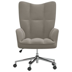 vidaXL Silla de relajación de terciopelo gris claro