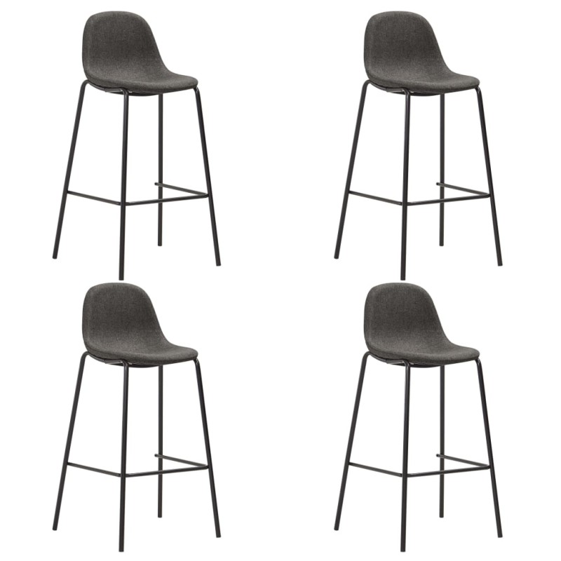 vidaXL Taburetes de cocina 4 unidades tela gris oscuro vidaXL Taburetes de cocina 4 unidades tela gris oscuro
