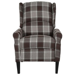 vidaXL Sillón de masaje reclinable de tela marrón