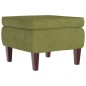 vidaXL Taburete con patas de madera terciopelo verde claro vidaXL Taburete con patas de madera terciopelo verde claro